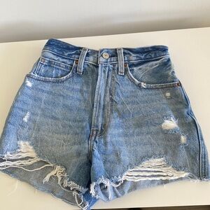 A & F Blue denim shorts size 00